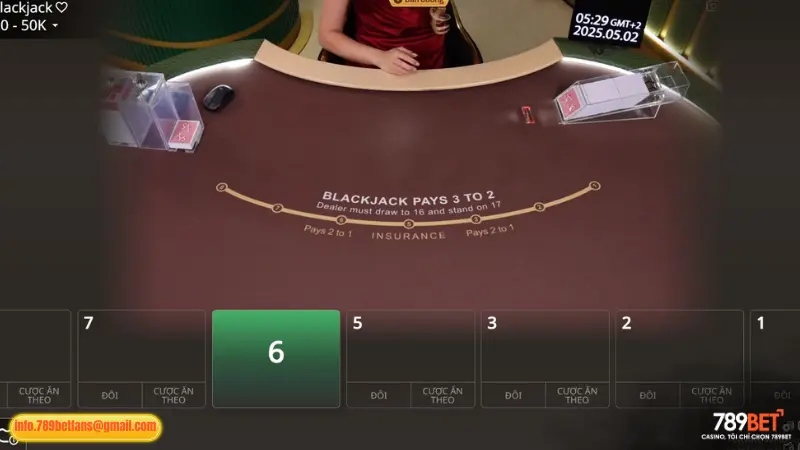 Các bước cá cược Blackjack 789BET