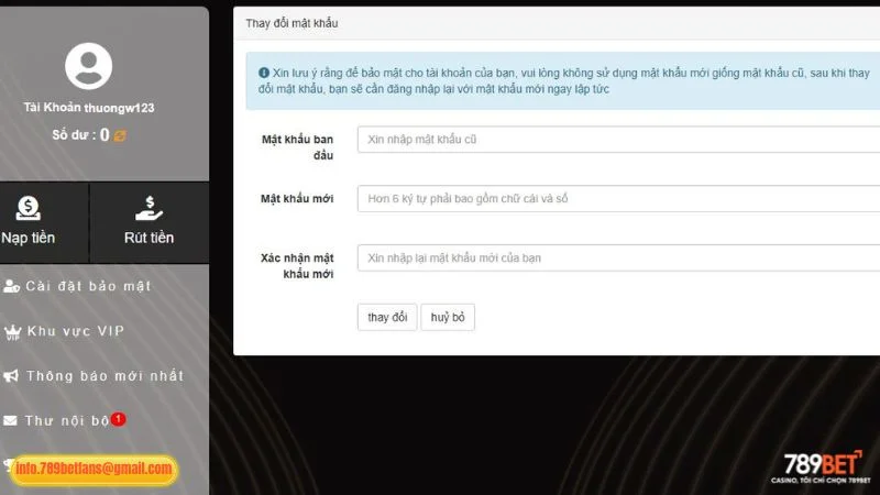 Cách đổi mật khẩu 789BET đơn giản, hiệu quả