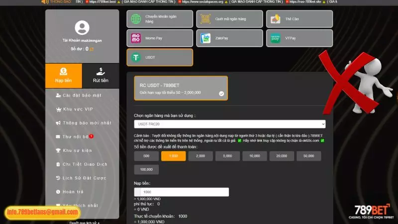 Hướng dẫn cách hủy lệnh nạp tiền 789BET đơn giản